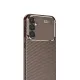 Samsung Galaxy S24 FE Kılıf Auto Focus Karbon Kapak - Kahverengi