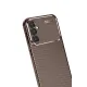 Samsung Galaxy S24 FE Kılıf Auto Focus Karbon Kapak - Kahverengi