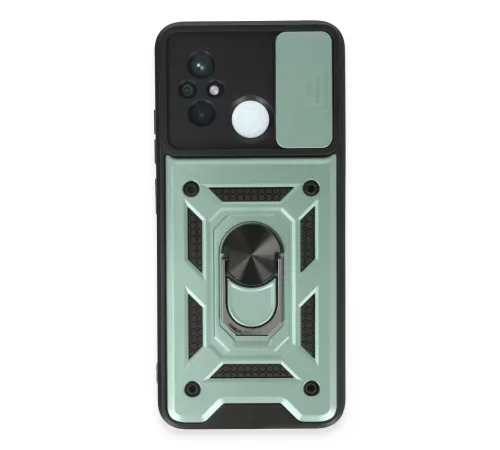 Xiaomi Redmi 12C Kılıf Pars Lens Yüzüklü Silikon - Yeşil