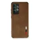 Samsung Galaxy A73 5G Kılıf Loop Deri Silikon - Kahverengi
