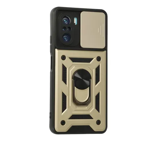 Xiaomi Poco F3 Kılıf Pars Lens Yüzüklü Silikon - Gold