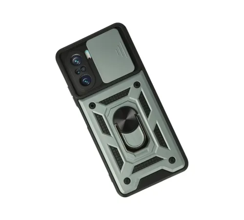 Xiaomi Poco F3 Kılıf Pars Lens Yüzüklü Silikon - Yeşil