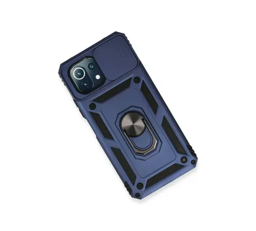 Xiaomi Mİ 11 Lite Kılıf Pars Lens Yüzüklü Silikon - Lacivert