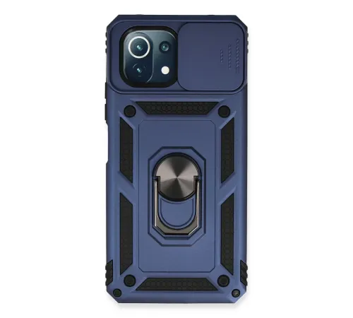 Xiaomi Mİ 11 Lite Kılıf Pars Lens Yüzüklü Silikon - Lacivert