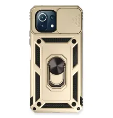 Xiaomi Mİ 11 Lite Kılıf Pars Lens Yüzüklü Silikon - Gold