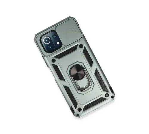 Xiaomi Mİ 11 Lite Kılıf Pars Lens Yüzüklü Silikon - Yeşil