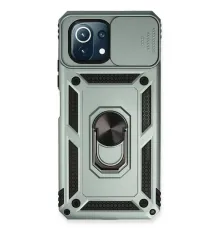Xiaomi Mİ 11 Lite Kılıf Pars Lens Yüzüklü Silikon - Yeşil