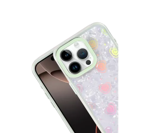 Apple iPhone 14 Pro Max Lumi Desenli Kapak - Yeşil