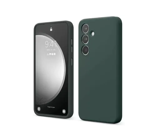 Samsung Galaxy S24 FE Kılıf First Silikon - Koyu Yeşil