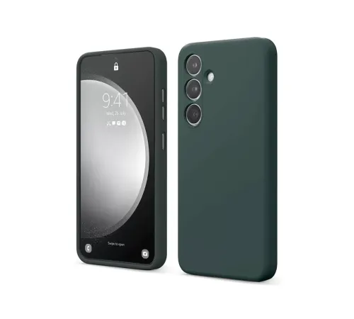 Samsung Galaxy S24 FE Kılıf First Silikon - Koyu Yeşil