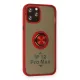 Apple iPhone 12 Pro Max Kılıf Montreal Yüzüklü Silikon Kapak - Kırmızı