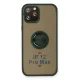 Apple iPhone 12 Pro Max Kılıf Montreal Yüzüklü Silikon Kapak - Yeşil