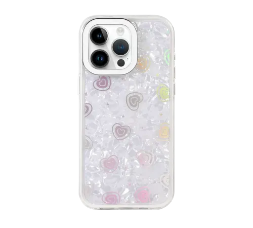 Apple iPhone 15 Pro Lumi Desenli Kapak - Beyaz