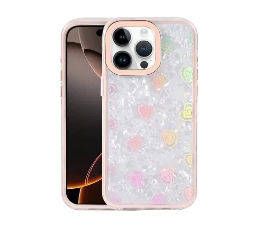 Apple iPhone 15 Pro Lumi Desenli Kapak - Pembe