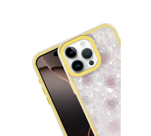 Apple iPhone 15 Pro Lumi Desenli Kapak - Sarı