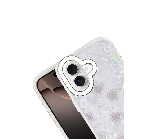 Apple iPhone 16 Lumi Desenli Kapak - Beyaz