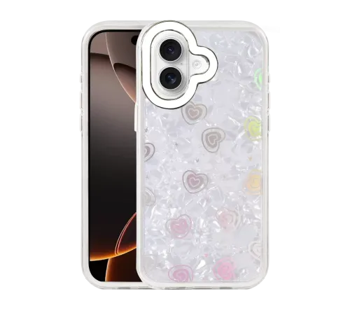 Apple iPhone 16 Lumi Desenli Kapak - Beyaz