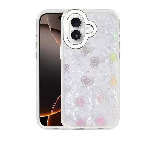 Apple iPhone 16 Lumi Desenli Kapak - Beyaz
