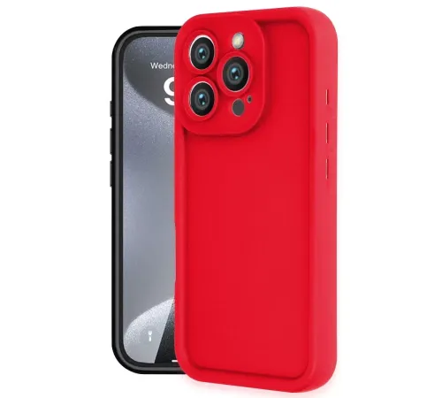 Apple iPhone 16 Pro Kılıf Viera Silikon - Kırmızı