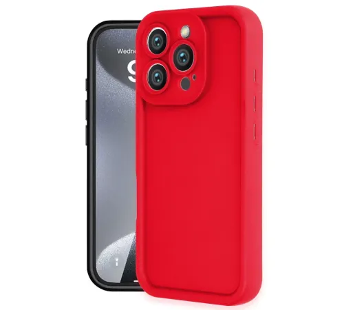 Apple iPhone 16 Pro Kılıf Viera Silikon - Kırmızı