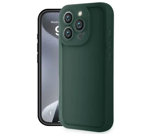 Apple iPhone 16 Pro Kılıf Viera Silikon - Koyu Yeşil