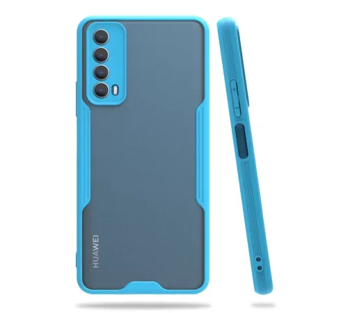 Huawei P Smart 2021 Kılıf Platin Silikon - Mavi
