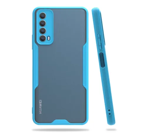 Huawei P Smart 2021 Kılıf Platin Silikon - Mavi