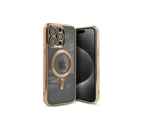 Apple iPhone 15 Pro Kılıf Kross Magneticsafe Kapak - Gold