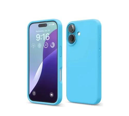 Apple iPhone 16 Kılıf Nano içi Kadife Silikon - Mavi