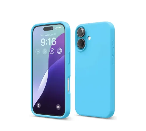 Apple iPhone 16 Kılıf Nano içi Kadife Silikon - Mavi