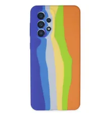 Samsung Galaxy A73 5G Kılıf Ebruli Lansman Silikon - Mavi-Turuncu