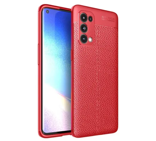 Reno 5 Pro Kılıf Auto Focus Kapak - Kırmızı