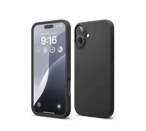 Apple iPhone 16 Plus Kılıf Nano içi Kadife Silikon - Siyah