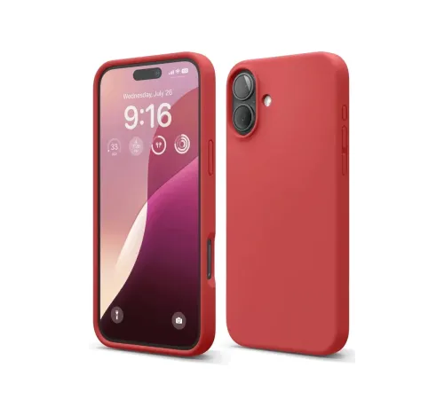 Apple iPhone 16 Plus Kılıf Nano içi Kadife Silikon - Kırmızı