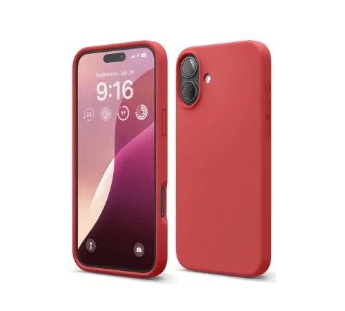 Apple iPhone 16 Plus Kılıf Nano içi Kadife Silikon - Kırmızı
