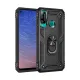 Huawei P40 Lite E Kılıf Sofya Yüzüklü Silikon Kapak - Siyah