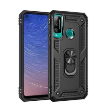 Huawei P40 Lite E Kılıf Sofya Yüzüklü Silikon Kapak - Siyah