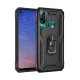 Huawei P40 Lite E Kılıf Sofya Yüzüklü Silikon Kapak - Siyah