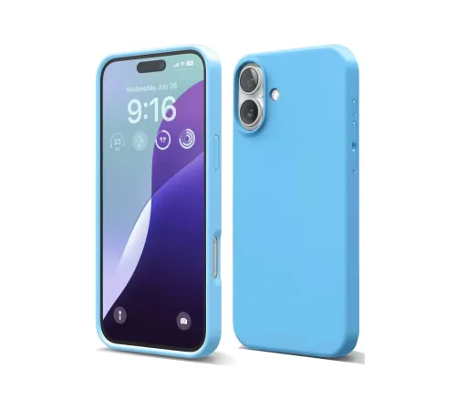Apple iPhone 16 Plus Kılıf Nano içi Kadife Silikon - Mavi