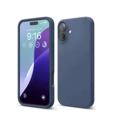 Apple iPhone 16 Plus Kılıf Nano içi Kadife Silikon - Lacivert