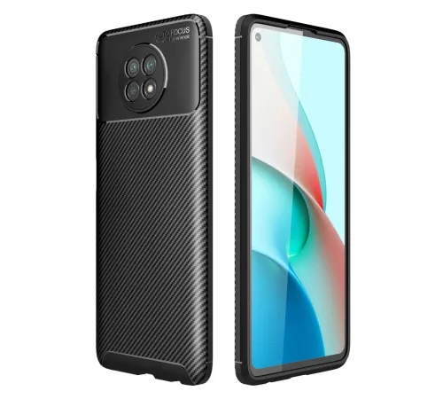 Xiaomi Redmi Note 9 5G Kılıf Auto Focus Karbon Kapak - Siyah