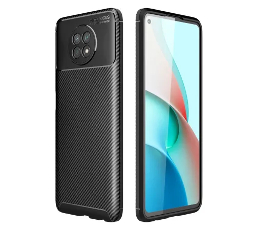Xiaomi Redmi Note 9 5G Kılıf Auto Focus Karbon Kapak - Siyah
