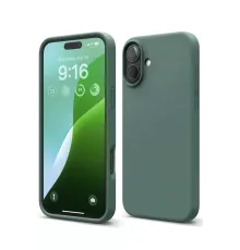 Apple iPhone 16 Plus Kılıf Nano içi Kadife Silikon - Koyu Yeşil