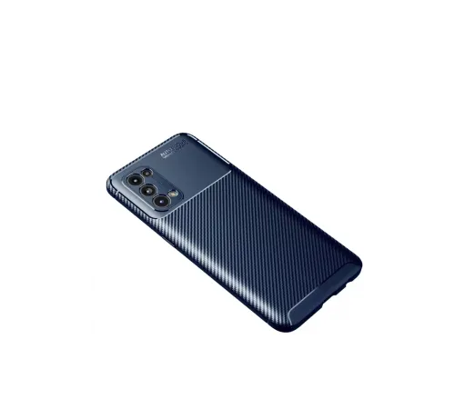 Reno 5 Kılıf Auto Focus Karbon Kapak - Lacivert