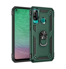 Huawei P40 Lite E Kılıf Sofya Yüzüklü Silikon Kapak - Yeşil