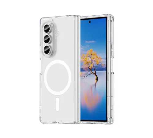 Samsung Galaxy Z Fold 7 Kılıf Magneticsafe Şeffaf Silikon - Şeffaf