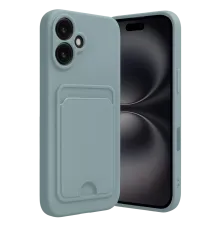 Apple iPhone 16 Kılıf Kelvin Kartvizitli Silikon - Açık Yeşil