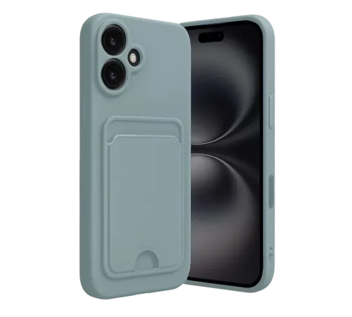 Apple iPhone 16 Kılıf Kelvin Kartvizitli Silikon - Açık Yeşil