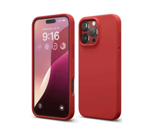Apple iPhone 16 Pro Max Kılıf Nano içi Kadife Silikon - Kırmızı