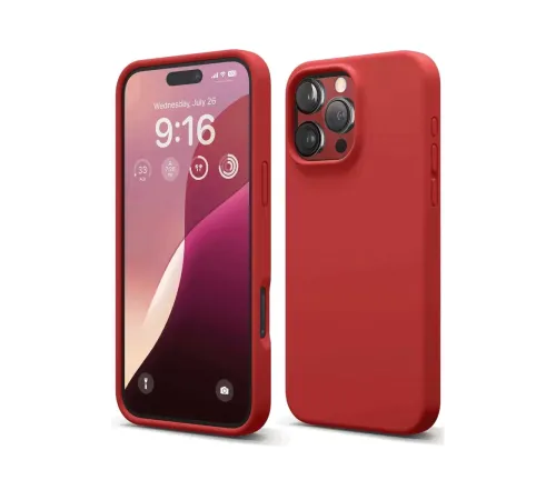 Apple iPhone 16 Pro Max Kılıf Nano içi Kadife Silikon - Kırmızı